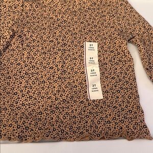 Cat & Jack Brown and Black Long Sleeve Animal Print Tee